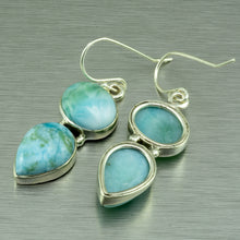 Load image into Gallery viewer, Larimar large dangly earrings