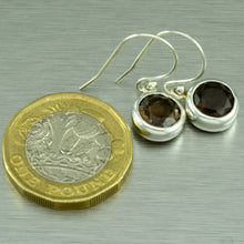 Load image into Gallery viewer, Smokey quartz small dangly earrings