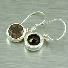 Load image into Gallery viewer, Smokey quartz small dangly earrings