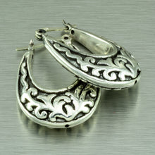 Load image into Gallery viewer, Ethnic style, patterned hoop earrings.