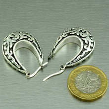 Load image into Gallery viewer, Ethnic style, patterned hoop earrings.