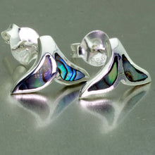 Load image into Gallery viewer, Silver Dolphin tails inlaid with Abalone