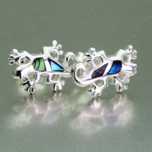 Load image into Gallery viewer, Abalone Gecko Earrings, 925 Sterling Silver