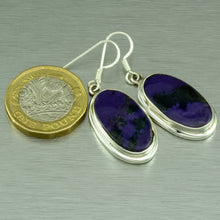 Cargar imagen en el visor de la galería, Large oval Russian Charoite earring