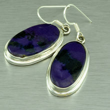 Cargar imagen en el visor de la galería, Large oval Russian Charoite earring