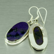 Cargar imagen en el visor de la galería, Large oval Russian Charoite earring