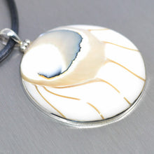 Load image into Gallery viewer, Large, round cream shell pendant - Gemstonz Silver