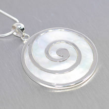 Load image into Gallery viewer, Mother-of-Pearl silver spiral pendant - Gemstonz Silver