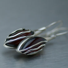 Load image into Gallery viewer, Long Amber Sterling Silver Earrings - Gemstonz Silver