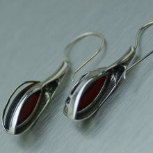 Load image into Gallery viewer, Long Amber Sterling Silver Earrings - Gemstonz Silver