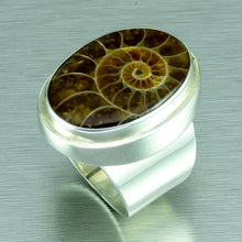 Load image into Gallery viewer, Large Ammonite silver ring