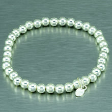 Load image into Gallery viewer, 5mm silver ball stretchy bracelet