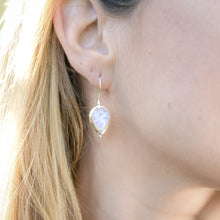 Load image into Gallery viewer, Rainbow Moonstone pear shape silver earrings