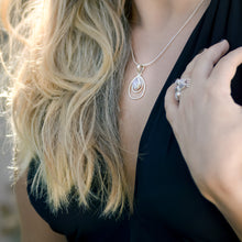 Load image into Gallery viewer, Rainbow Moonstone Teardrop Necklace. 92.5% Sterling Silver