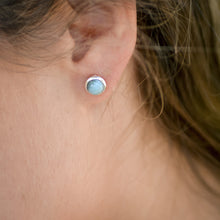 Load image into Gallery viewer, Larimar Stud Earrings. 925 Sterling Silver