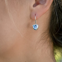 Load image into Gallery viewer, Blue Topaz Trillion Cut Earrings, 925 Sterling Silver