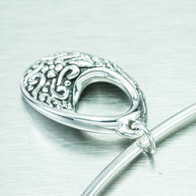 Load image into Gallery viewer, Silver oval vintage oxidized pendant
