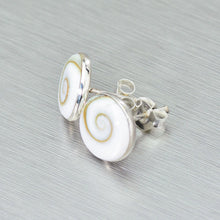 Load image into Gallery viewer, Shiva shell stud earrings - Gemstonz Silver