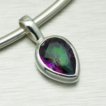 Cargar imagen en el visor de la galería, Mystic Topaz teardrop sterling silver pendant - Gemstonz Silver