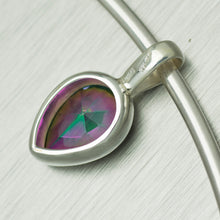 Cargar imagen en el visor de la galería, Mystic Topaz teardrop sterling silver pendant - Gemstonz Silver
