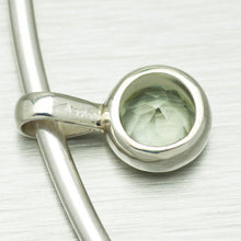 Load image into Gallery viewer, Small, round, green amethyst pendant - Gemstonz Silver
