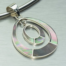 Load image into Gallery viewer, Double-dangle Mother-Of-Pearl Pendant. 92.5% Sterling Silver - Gemstonz Silver