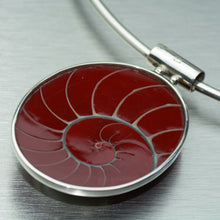 Load image into Gallery viewer, Oval, red shell silver pendant - Gemstonz Silver