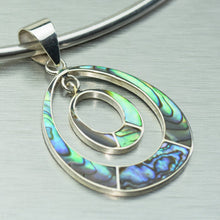 Load image into Gallery viewer, Double-dangle Mother-Of-Pearl Pendant. 92.5% Sterling Silver - Gemstonz Silver