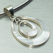 Load image into Gallery viewer, Double-dangle Mother-Of-Pearl Pendant. 92.5% Sterling Silver - Gemstonz Silver