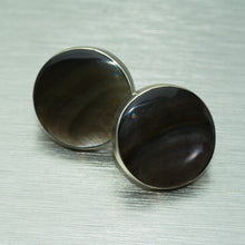Load image into Gallery viewer, Mother-of-Pearl Shell inlay round studs - Available in 2 different inlays - Gemstonz Silver