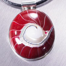 Load image into Gallery viewer, Oval, red shell silver pendant - Gemstonz Silver