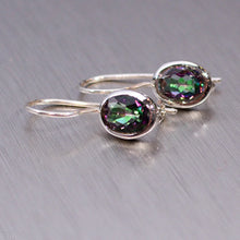 Load image into Gallery viewer, Large Oval Gemstone Hook-In Earrings - Available In 12 Different Gemstones - Gemstonz Silver