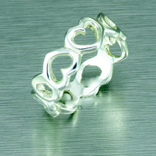 Load image into Gallery viewer, Sterling silver continuous open heart eternity ring