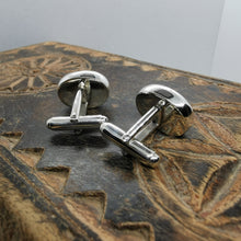 Load image into Gallery viewer, Oval Ammonite Fossil Cufflinks, 925 Sterling Silver