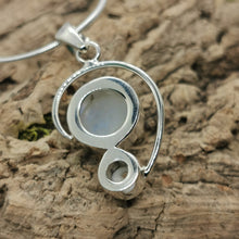 Load image into Gallery viewer, Moonstone And Pearl Pendant With Silver Snake Chain