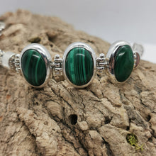 Cargar imagen en el visor de la galería, Malachite Multi-Stone Bracelet, Adjustable, 925 Sterling Silver