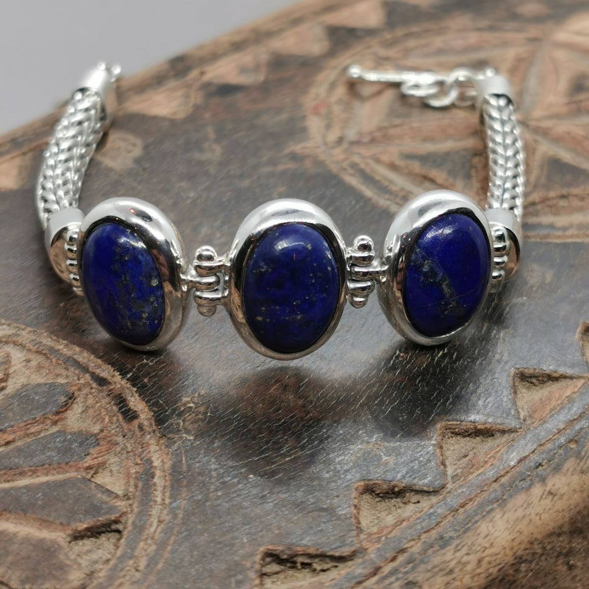 Lapis Lazuli Multi Stone Bracelet 925 Sterling Silver
