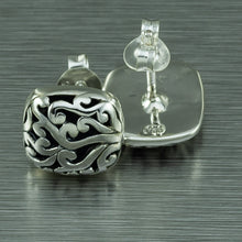 Load image into Gallery viewer, Pretty, square ajoure stud earrings.