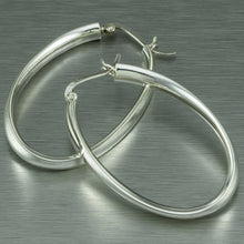 Load image into Gallery viewer, Large 'Gili' Sterling Silver Hoop Earrings