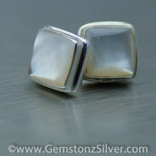 Load image into Gallery viewer, Mother of Pearl Square Stud Earrings. 92.5 Sterling Silver - Gemstonz Silver
