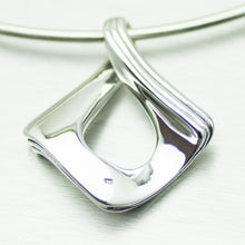Load image into Gallery viewer, Diamond Shaped Large Sterling Silver Pendant.