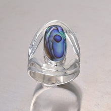 Load image into Gallery viewer, Abalone Sterling Silver Ring.