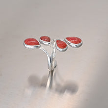 Load image into Gallery viewer, Sterling Silver Coral Plant ring