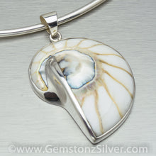 Load image into Gallery viewer, Large Black Nautilus Shell Pendant - Gemstonz Silver