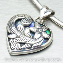 Load image into Gallery viewer, Art-Deco Sterling Silver Heart Pendant.