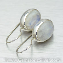 Load image into Gallery viewer, Large Oval Gemstone Hook-In Earrings - Available In 9 Different Gemstones
