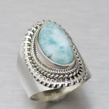 Load image into Gallery viewer, freeform larimar sterling silver boho style ring