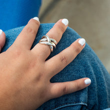 Load image into Gallery viewer, Silver Crossover Ring