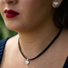 Load image into Gallery viewer, Tiny Shiva Shell Heart Necklace. 92.5% Sterling Silver