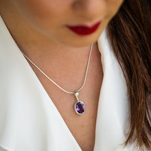 Load image into Gallery viewer, Amethyst sterling silver pendant